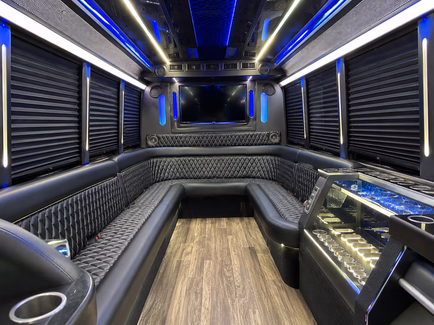 Sandy Springs Birthday, Sweet 16, & Quinceañera Transportation party bus interior