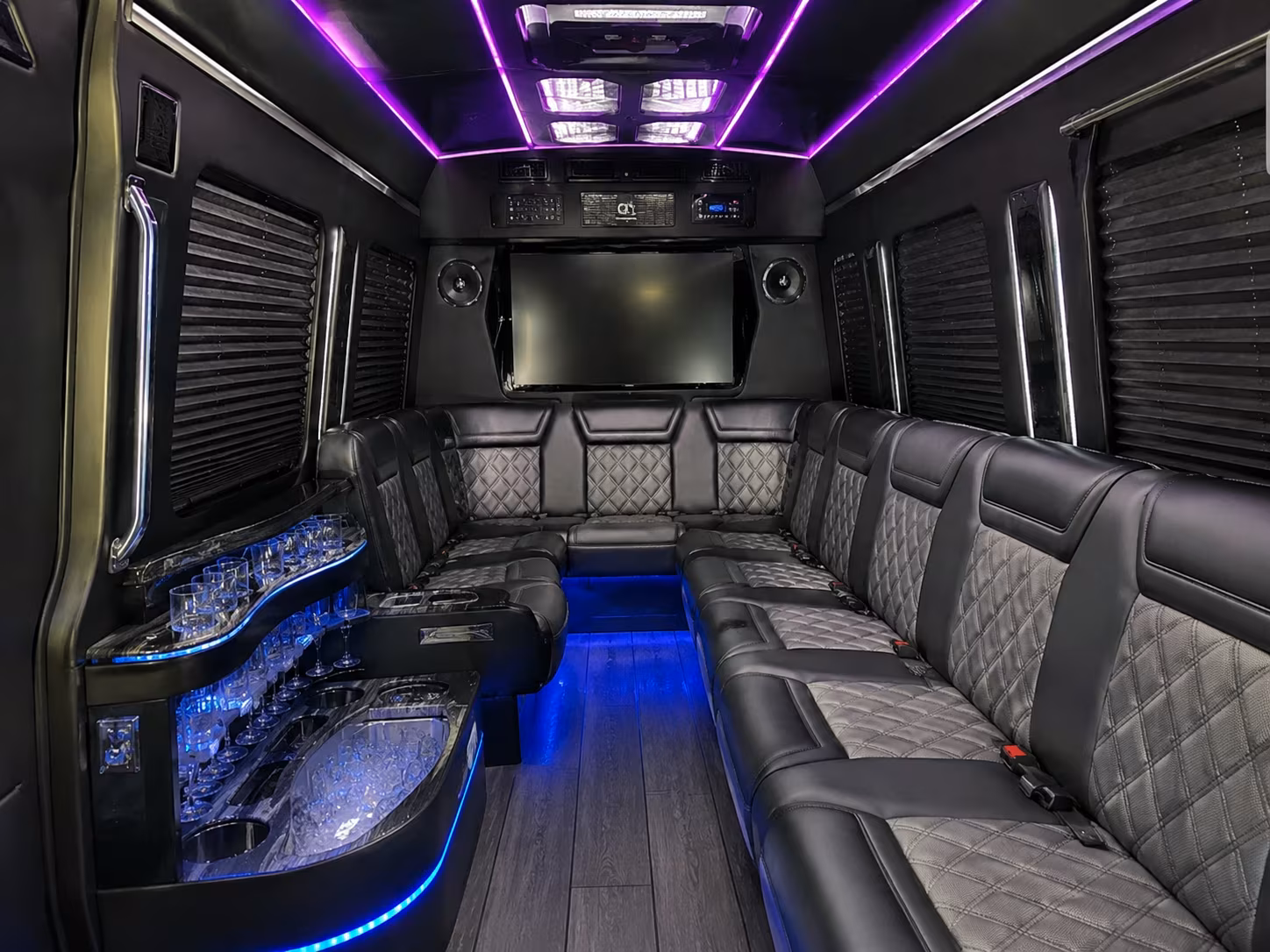 Sandy Springs Corporate Transportation party bus exterior