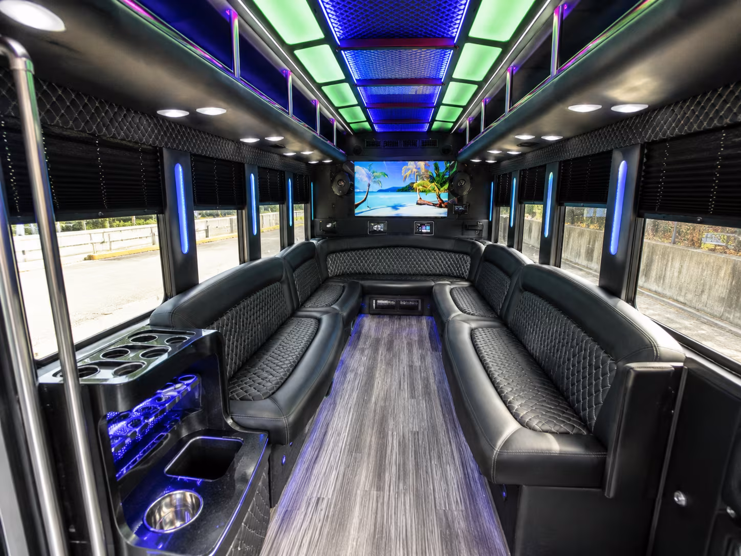 Sandy Springs Private Event Transportation party bus exterior