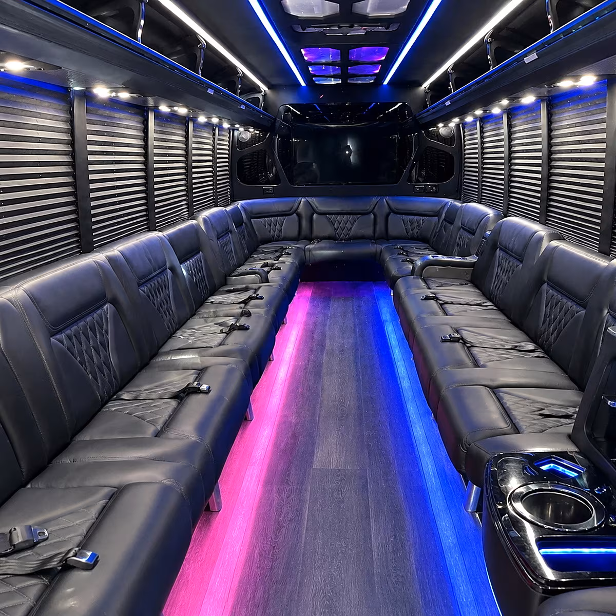 Sandy Springs Private Event Transportation party bus interior