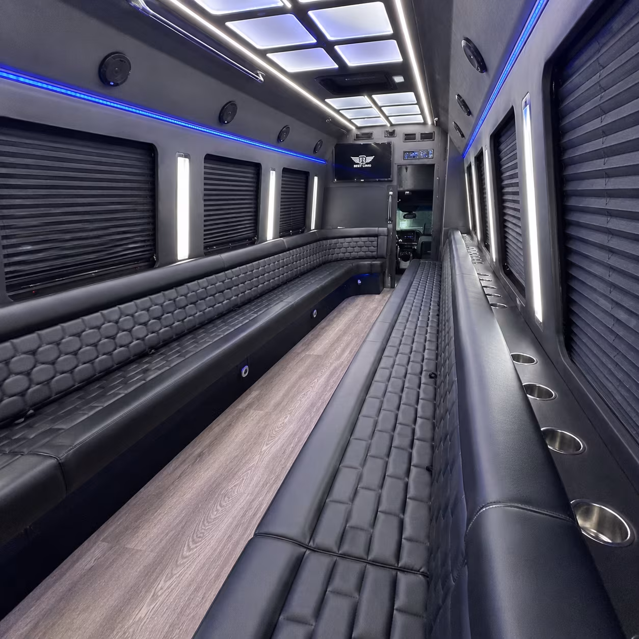 Sandy Springs Prom & Homecoming Transportation party bus interior