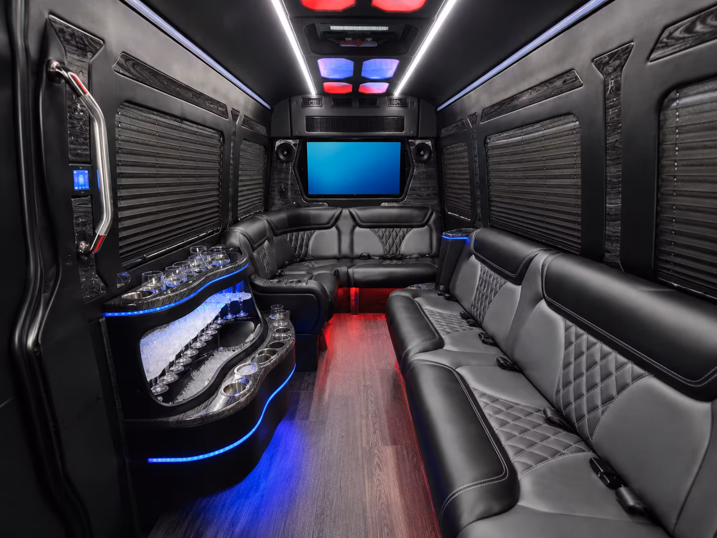 Sandy Springs School Event Transportation party bus exterior