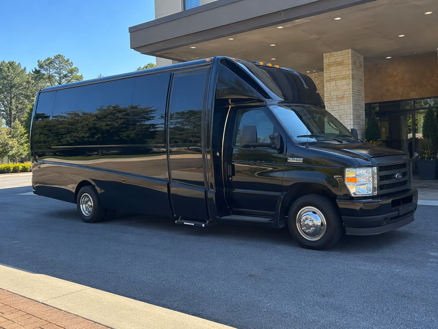 Sandy Springs School Event Transportation party bus exterior