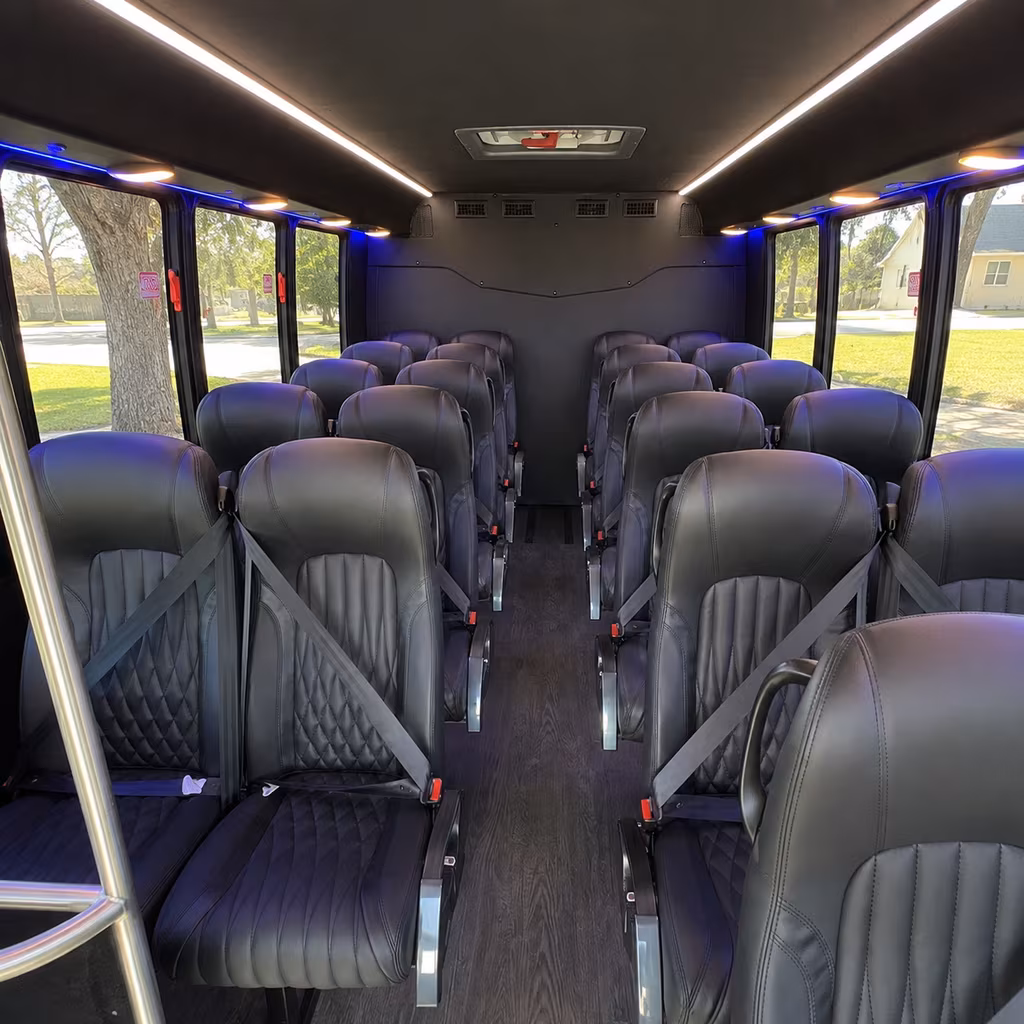 Sandy Springs School Event Transportation party bus interior