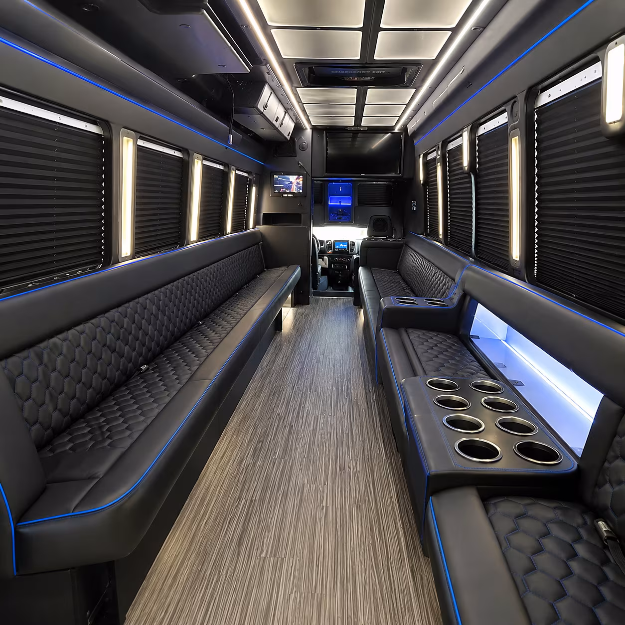 Sandy Springs Sporting Event Transportation party bus interior