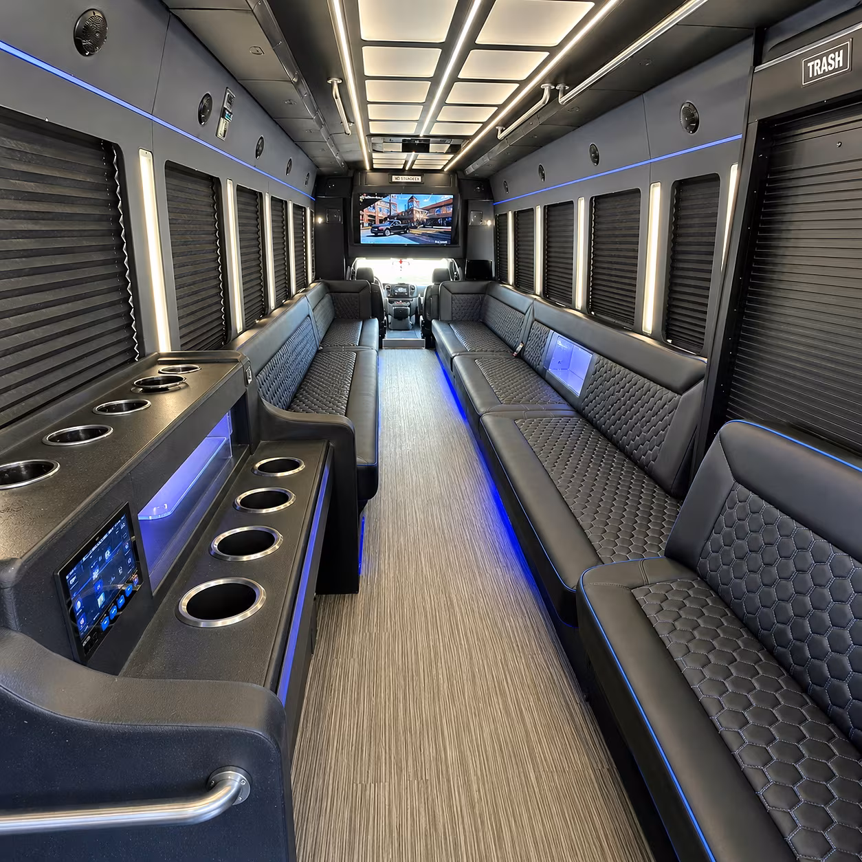 Sandy Springs Wedding Transportation party bus interior