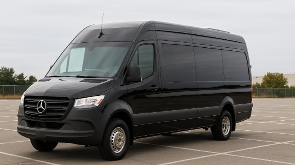 Exterior of Charter Bus Company Marietta's 14 Passenger Sprinter Limousine in Marietta