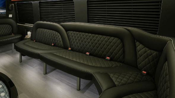 Interior of Charter Bus Company Mableton's 15 Passenger Party Bus in Mableton