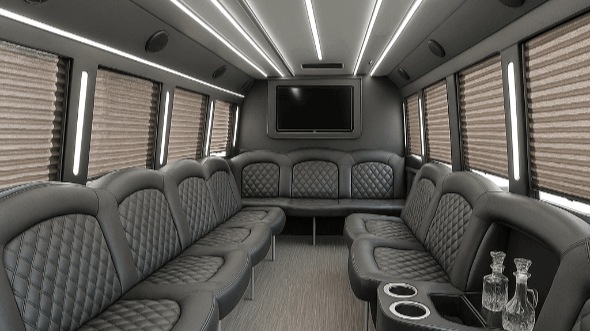 Interior of Charter Bus Company Smyrna's 20 Passenger Party Bus in Smyrna