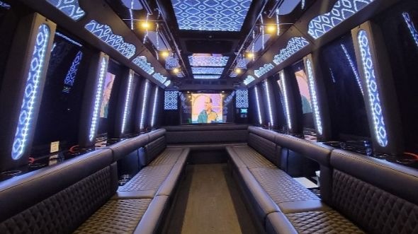 20 passenger party bus interior