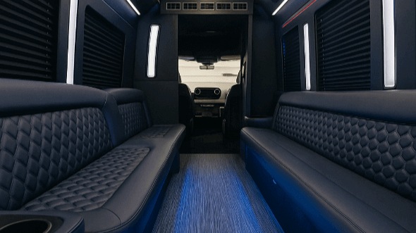 Interior of Charter Bus Company Atlanta's 25 Passenger Party Bus in Atlanta