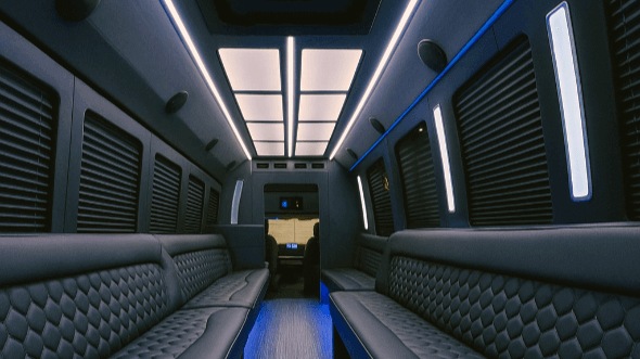 Interior of Charter Bus Company Smyrna's 25 Passenger Party Bus in Smyrna