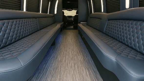 Interior of Charter Bus Company Marietta's 28 Passenger Party Bus in Marietta