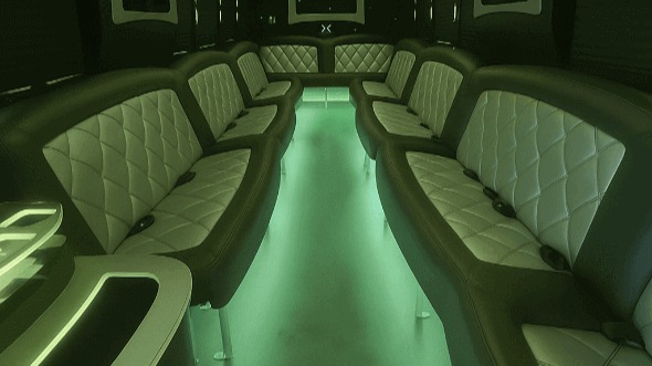 Interior of Charter Bus Company Marietta's 30 Passenger Party Bus in Marietta