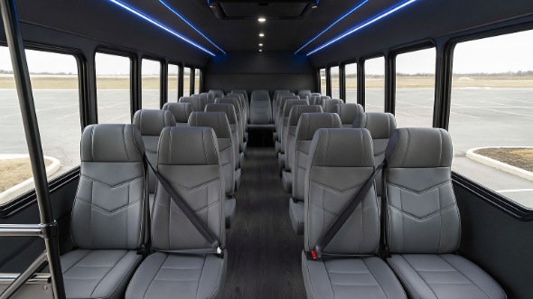 Interior of Charter Bus Company Sandy Springs's 35 Passenger Mini Bus in Sandy Springs