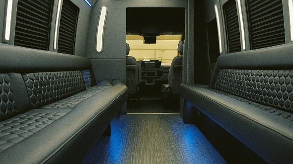 Interior of Sandy Springs Party Bus Company's 40 Passenger Party Bus in Sandy Springs