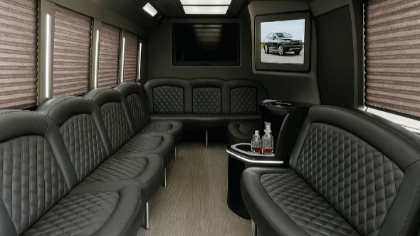 Interior of Charter Bus Company Stonecrest's 40 Passenger Party Bus in Stonecrest