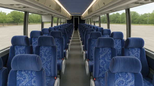 Interior of Charter Bus Company Sandy Springs's 44 Passenger Charter Bus in Sandy Springs