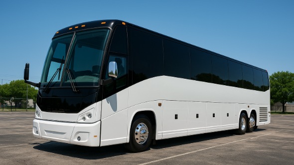 Exterior of Charter Bus Company Sandy Springs's 45 Passenger Charter Bus in Sandy Springs