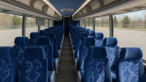 Interior of Charter Bus Company Sandy Springs's 46 Passenger Charter Bus in Sandy Springs