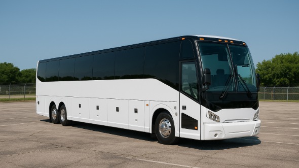 Exterior of Charter Bus Company Sandy Springs's 46 Passenger Charter Bus in Sandy Springs