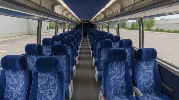 Interior of Charter Bus Company Sandy Springs's 48 Passenger Charter Bus in Sandy Springs