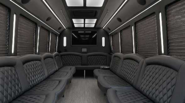 Interior of Charter Bus Company Smyrna's 50 Passenger Party Bus in Smyrna