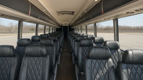 Interior of Charter Bus Company Sandy Springs's 51 Passenger Charter Bus in Sandy Springs