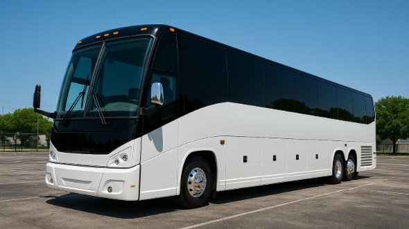 Exterior of Charter Bus Company Sandy Springs's 56 Passenger Charter Bus in Sandy Springs