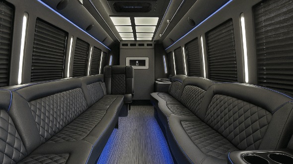 sandy springs 30 passenger party bus interior