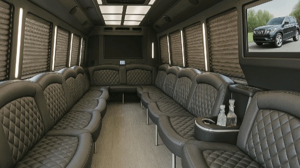 sandy springs 40 passenger party bus interior